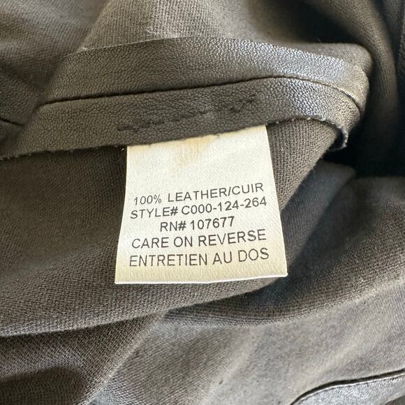 Alice & Olivia 100% Leather Zip Front Black Stretch Skinny Pants Leggings US 2 - Picture 9 of 13